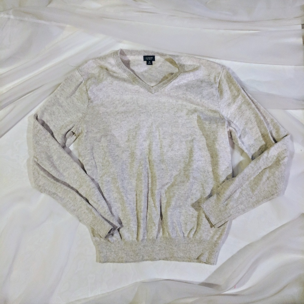 J. Crew Cotton-Cashmere V Neck Sweater Size Small